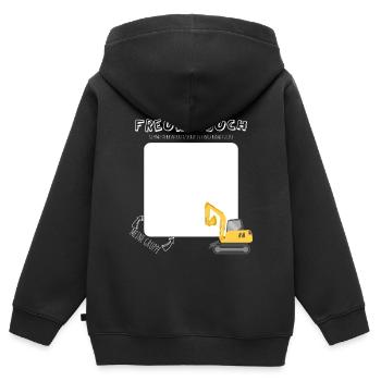 Kindergartenkind Bagger Kita Freundebuch Jungen - Kinder Premium Organic Zip Hoodie - Schwarz - Hinten - AI Model Kid Male (0cm)
