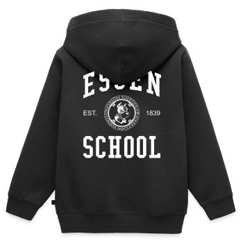 Essen School University Universität Hochschule Uni - Sweat Premium à capuche zippé enfant bio - noir - Dos - AI Model Kid Male (0cm)