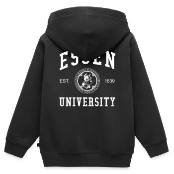 Université d’Essen Universität Hochschule Uni - Sweat Premium à capuche zippé enfant bio - noir - Dos - AI Model Kid Male (0cm)