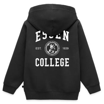 Collège universitaire d’Essen - Sweat Premium à capuche zippé enfant bio - noir - Dos - AI Model Kid Male (0cm)