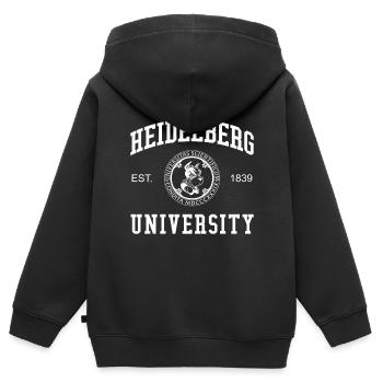 Heidelberg University Universität Hochschule Uni - Kinder Premium Organic Zip Hoodie - Schwarz - Hinten - AI Model Kid Male (0cm)