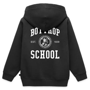 École Bottrop Université Universität Hochschule - Sweat Premium à capuche zippé enfant bio - noir - Dos - AI Model Kid Male (0cm)