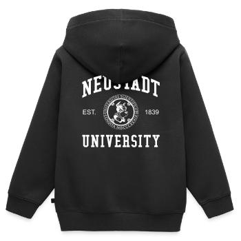 Université Neustadt Universität Hochschule Uni - Sweat Premium à capuche zippé enfant bio - noir - Dos - AI Model Kid Male (0cm)