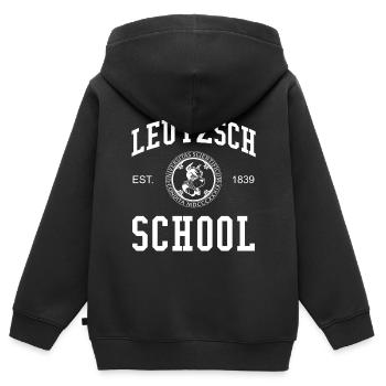 Leipzig Leutzsch School University School University - Sweat Premium à capuche zippé enfant bio - noir - Dos - AI Model Kid Male (0cm)
