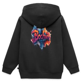 Bochum - Kinder Premium Organic Zip Hoodie - Schwarz - Hinten - AI Model Kid Male (0cm)