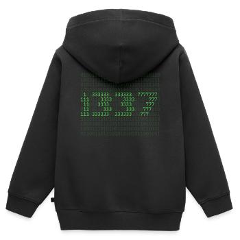 1337 Elite Gamer Gaming Zocken Matrix Online - Kinder Premium Organic Zip Hoodie - Schwarz - Hinten - AI Model Kid Male (0cm)