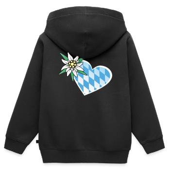 Amour de la Bavière - Sweat Premium à capuche zippé enfant bio - noir - Dos - AI Model Kid Male (0cm)