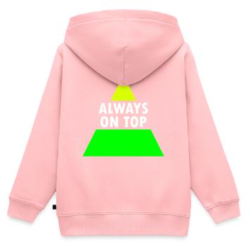 Always on top (geteiltes Dreieck) - Kinder Premium Organic Zip Hoodie - Rosa - Hinten - AI Model Kid Female (0cm)