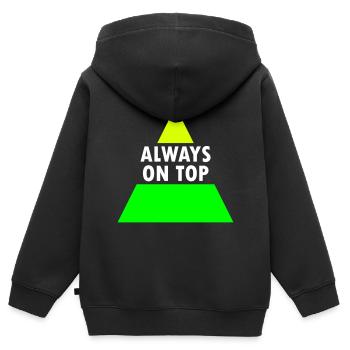 Always on top (geteiltes Dreieck) - Kinder Premium Organic Zip Hoodie - Schwarz - Hinten - AI Model Kid Male (0cm)