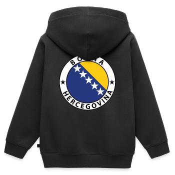 Bosnien und Herzegowina - Kinder Premium Organic Zip Hoodie - Schwarz - Hinten - AI Model Kid Male (0cm)