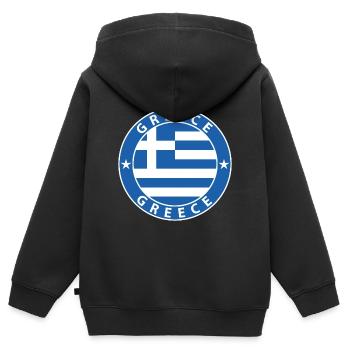 Griechenland - Kinder Premium Organic Zip Hoodie - Schwarz - Hinten - AI Model Kid Male (0cm)
