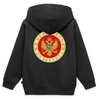 Monténégro - Sweat Premium à capuche zippé enfant bio - noir - Dos - AI Model Kid Male (0cm)