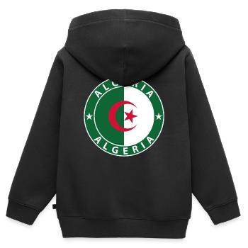 Algerien - Kinder Premium Organic Zip Hoodie - Schwarz - Hinten - AI Model Kid Male (0cm)
