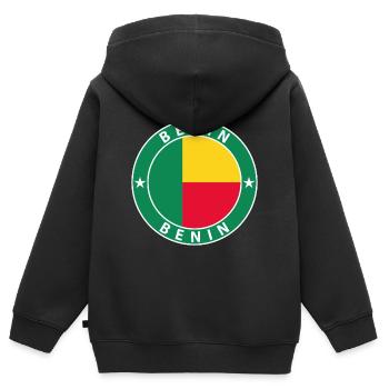 Bénin - Sweat Premium à capuche zippé enfant bio - noir - Dos - AI Model Kid Male (0cm)