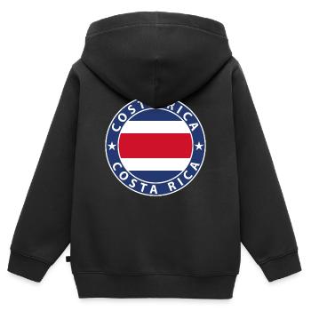 Costa Rica - Kinder Premium Organic Zip Hoodie - Schwarz - Hinten - AI Model Kid Male (0cm)