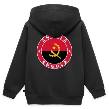 Angola - Kinder Premium Organic Zip Hoodie - Schwarz - Hinten - AI Model Kid Male (0cm)