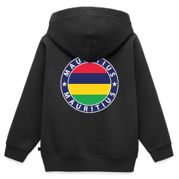 Maurice - Sweat Premium à capuche zippé enfant bio - noir - Dos - AI Model Kid Male (0cm)