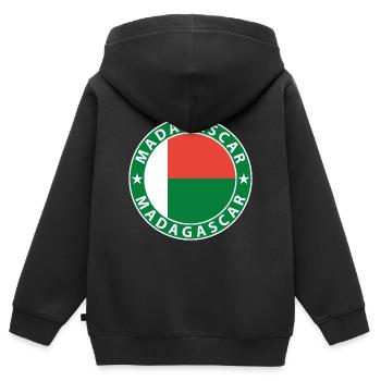 Madagaskar - Kinder Premium Organic Zip Hoodie - Schwarz - Hinten - AI Model Kid Male (0cm)