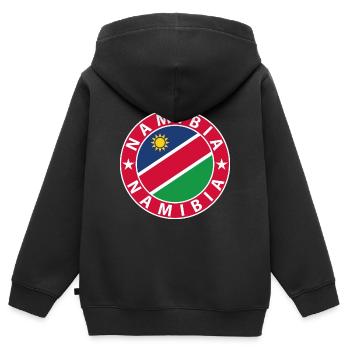 Namibia - Kinder Premium Organic Zip Hoodie - Schwarz - Hinten - AI Model Kid Male (0cm)