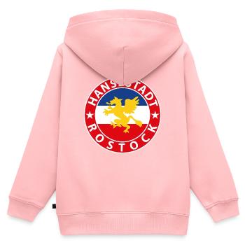 Rostock - Kinder Premium Organic Zip Hoodie - Rosa - Hinten - AI Model Kid Female (0cm)