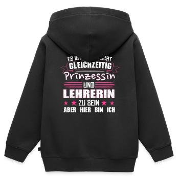 lehrerin - Kinder Premium Organic Zip Hoodie - Schwarz - Hinten - AI Model Kid Male (0cm)