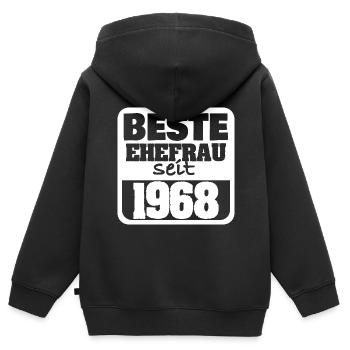 Verliebt 1968 - Kinder Premium Organic Zip Hoodie - Schwarz - Hinten - AI Model Kid Male (0cm)