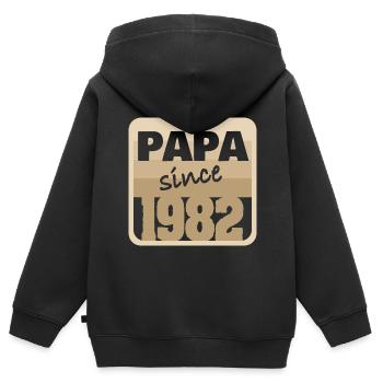 Charrette à bras 1982 - Sweat Premium à capuche zippé enfant bio - noir - Dos - AI Model Kid Male (0cm)