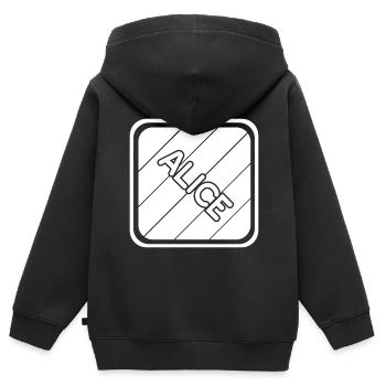 Alice als Mädchenname - Kinder Premium Organic Zip Hoodie - Schwarz - Hinten - AI Model Kid Male (0cm)