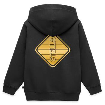 Cadeau pour Stella - Sweat Premium à capuche zippé enfant bio - noir - Dos - AI Model Kid Male (0cm)