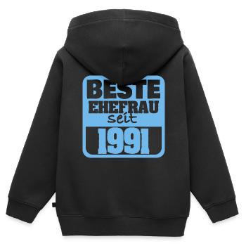 Ehe 1991 - Kinder Premium Organic Zip Hoodie - Schwarz - Hinten - AI Model Kid Male (0cm)