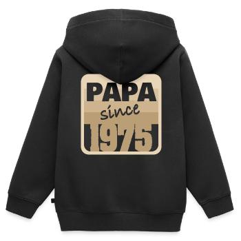1975 - Kids Premium Organic Zip-up Hoodie - black - Back - AI Model Kid Male (0cm)