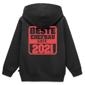 Ehe 2021 - Kinder Premium Organic Zip Hoodie - Schwarz - Hinten - AI Model Kid Male (0cm)