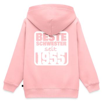 1955 - Sweat Premium à capuche zippé enfant bio - rose - Dos - AI Model Kid Female (0cm)