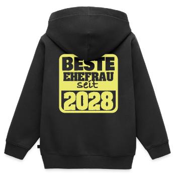 Ehe 2028 - Kinder Premium Organic Zip Hoodie - Schwarz - Hinten - AI Model Kid Male (0cm)