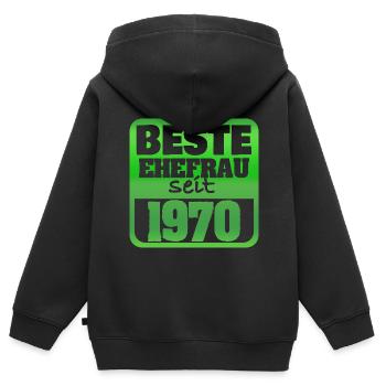 1970 - Sweat Premium à capuche zippé enfant bio - noir - Dos - AI Model Kid Male (0cm)