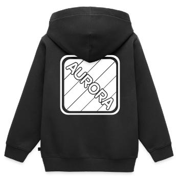 Maedchenname Aurora - Kinder Premium Organic Zip Hoodie - Schwarz - Hinten - AI Model Kid Male (0cm)