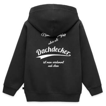 Dachdecker - Kinder Premium Organic Zip Hoodie - Schwarz - Hinten - AI Model Kid Male (0cm)