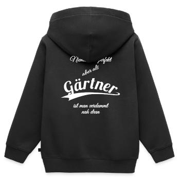 Gärtner - Kinder Premium Organic Zip Hoodie - Schwarz - Hinten - AI Model Kid Male (0cm)