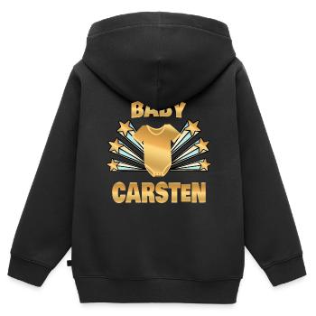 Naissance Carsten - Sweat Premium à capuche zippé enfant bio - noir - Dos - AI Model Kid Male (0cm)