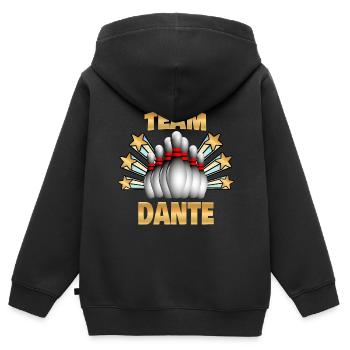 Kegeln für Dante Bowling Kegel - Kinder Premium Organic Zip Hoodie - Schwarz - Hinten - AI Model Kid Male (0cm)