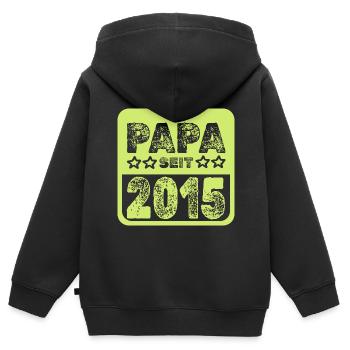 2015 - Kinder Premium Organic Zip Hoodie - Schwarz - Hinten - AI Model Kid Male (0cm)