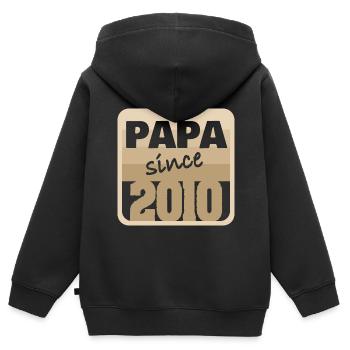 Year: 2010 - Kids Premium Organic Zip-up Hoodie - black - Back - AI Model Kid Male (0cm)