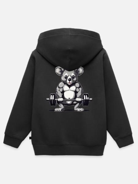 Fitness - Kinder Premium Organic Zip Hoodie - Schwarz