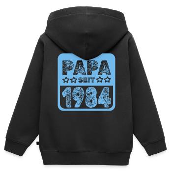 seit 1984 - Kinder Premium Organic Zip Hoodie - Schwarz - Hinten - AI Model Kid Male (0cm)