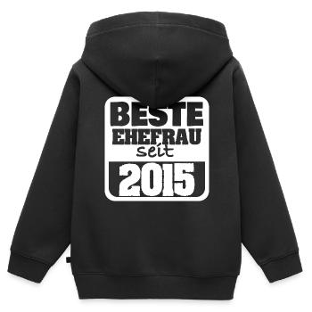 Verliebt 2015 - Kinder Premium Organic Zip Hoodie - Schwarz - Hinten - AI Model Kid Male (0cm)