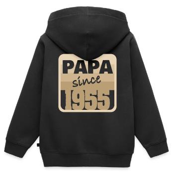 Charrette à bras 1955 - Sweat Premium à capuche zippé enfant bio - noir - Dos - AI Model Kid Male (0cm)
