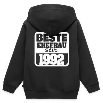 Verliebt 1992 - Kinder Premium Organic Zip Hoodie - Schwarz - Hinten - AI Model Kid Male (0cm)
