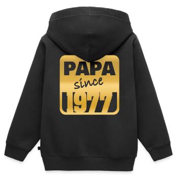 Jahr 1977 - Kinder Premium Organic Zip Hoodie - Schwarz - Hinten - AI Model Kid Male (0cm)