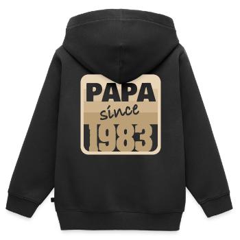 1983 - Kids Premium Organic Zip-up Hoodie - black - Back - AI Model Kid Male (0cm)