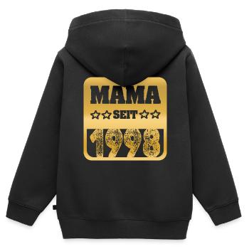 1998 - Kinder Premium Organic Zip Hoodie - Schwarz - Hinten - AI Model Kid Male (0cm)